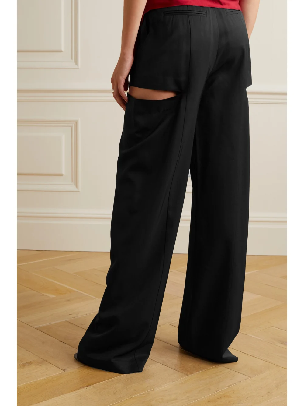 Back view of the Et Ochs Ari Cutout Twill Wide-leg Pants