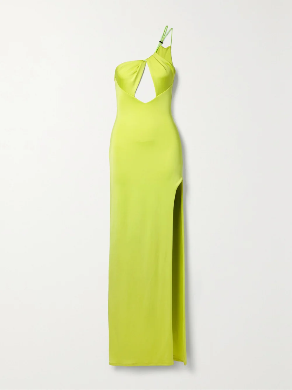 Et Ochs One-shoulder Cutout Stretch-jersey Gown in chartreuse