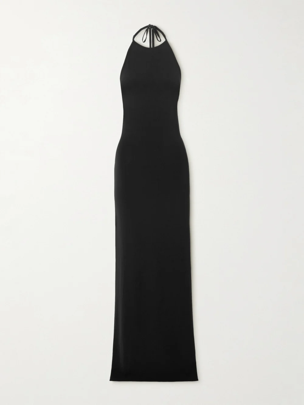 Éterne Valery Matte-jersey Halterneck Maxi Dress in black