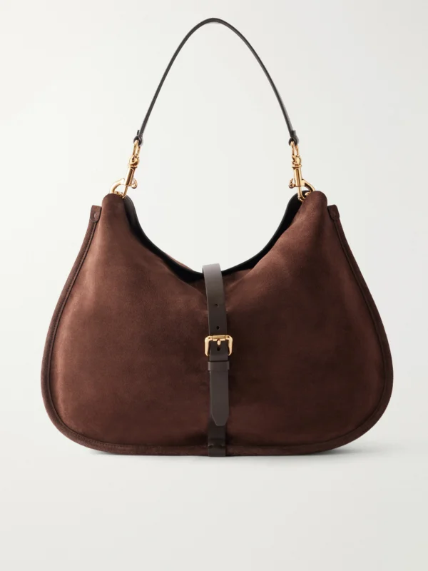 Etro Pony Large Leather-trimmed Suede Shoulder Bag