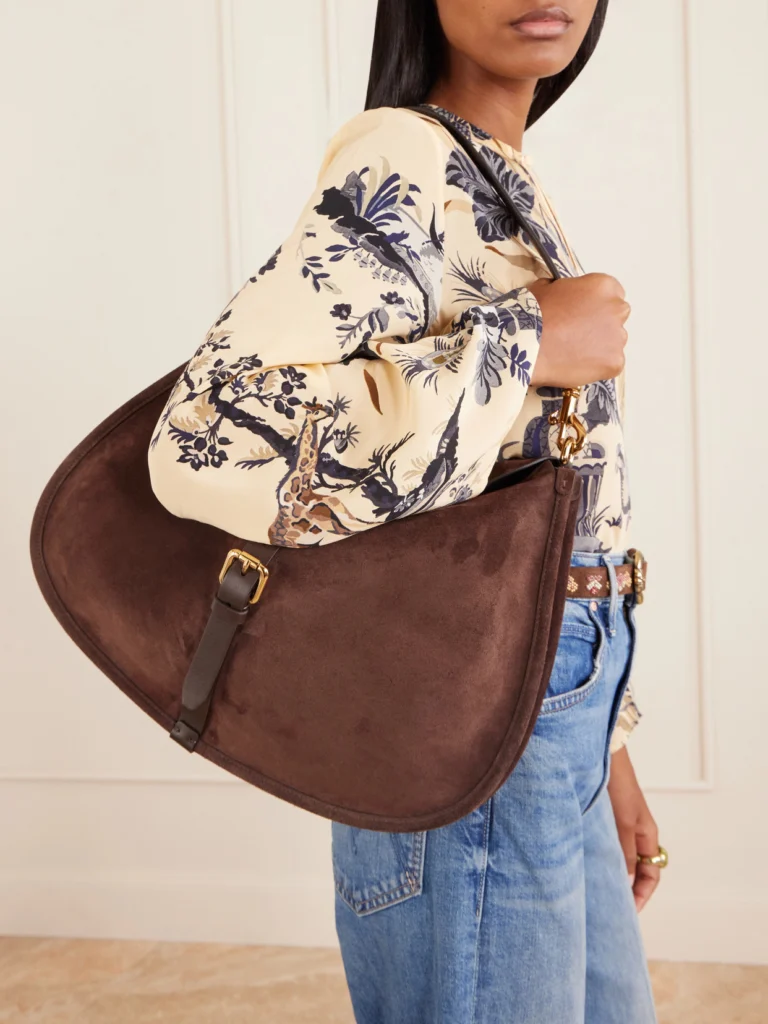 Etro Pony Large Leather-trimmed Suede Shoulder Bag