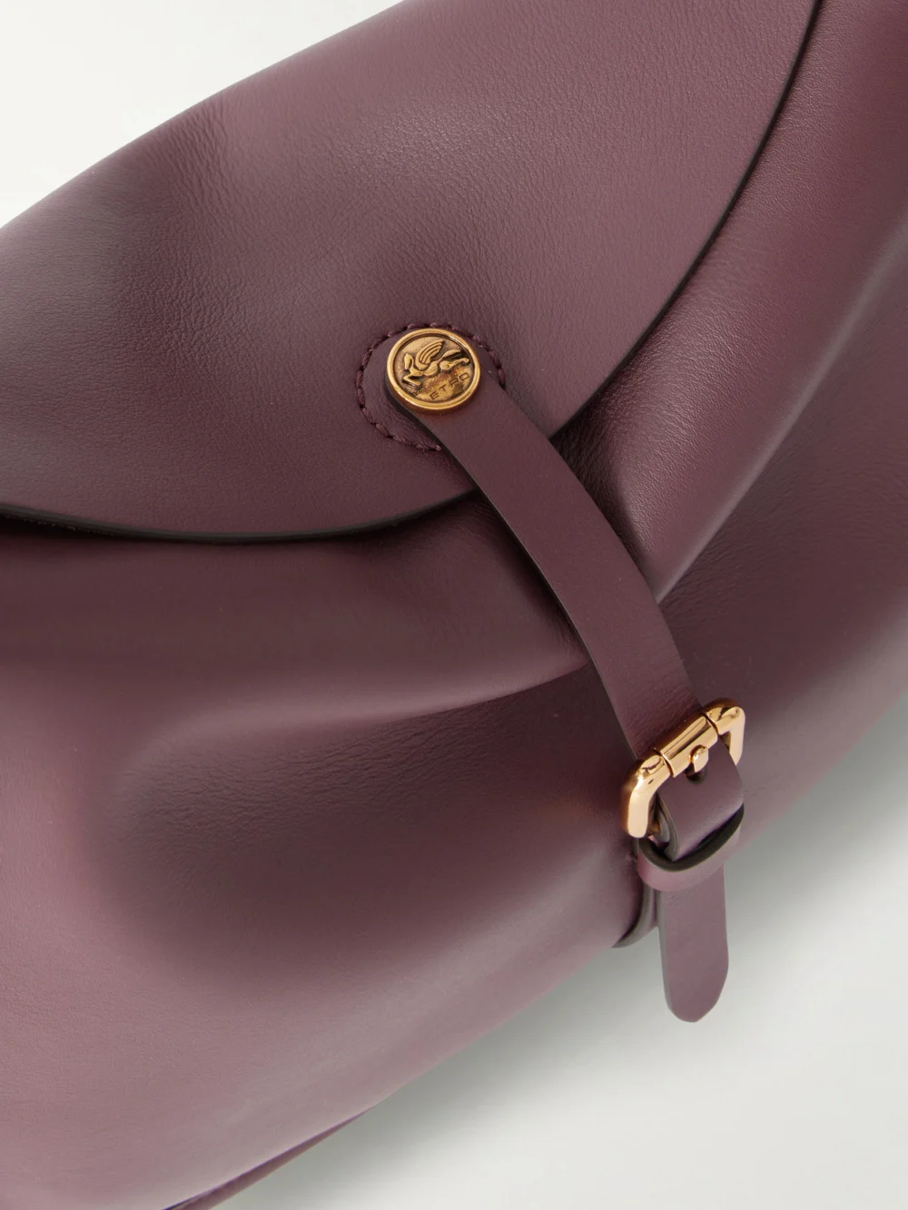 Close-up detail of the Etro Pony Medium Leather Crossbody Bag