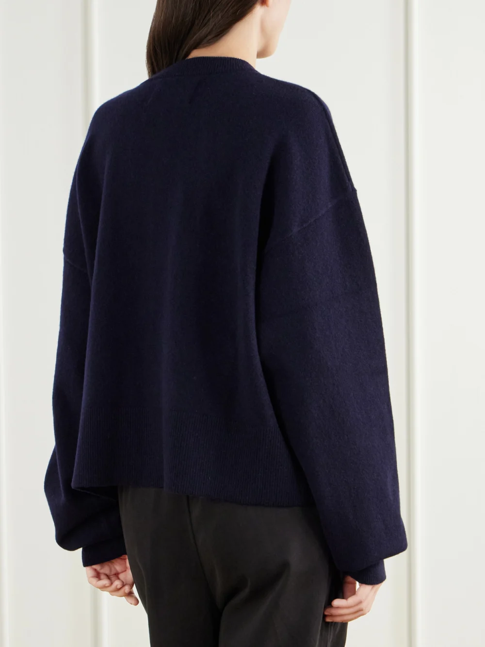 Back view of the Extreme Cashmere Cashmere-blend Cardigan