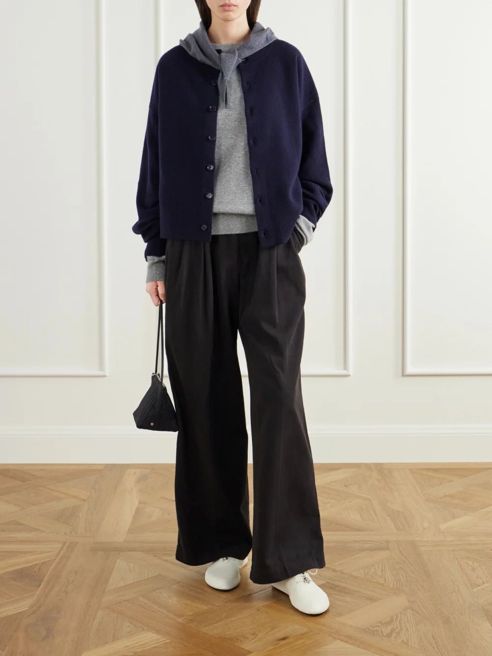 Extreme Cashmere Cashmere-blend Cardigan, worn by a model