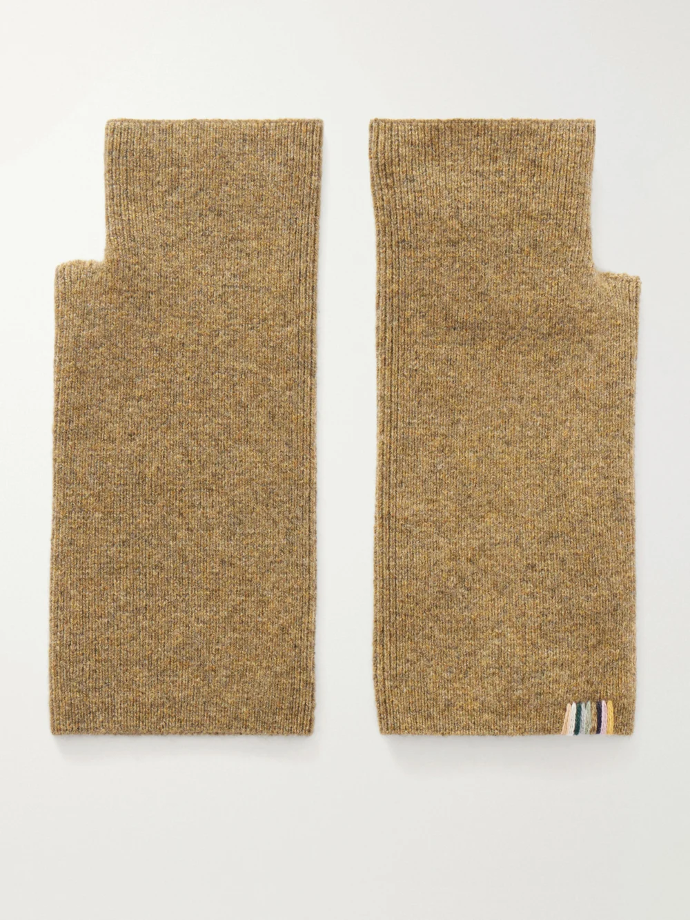 Extreme Cashmere Mouffle Knitted Cashmere-blend Fingerless Gloves in light brown