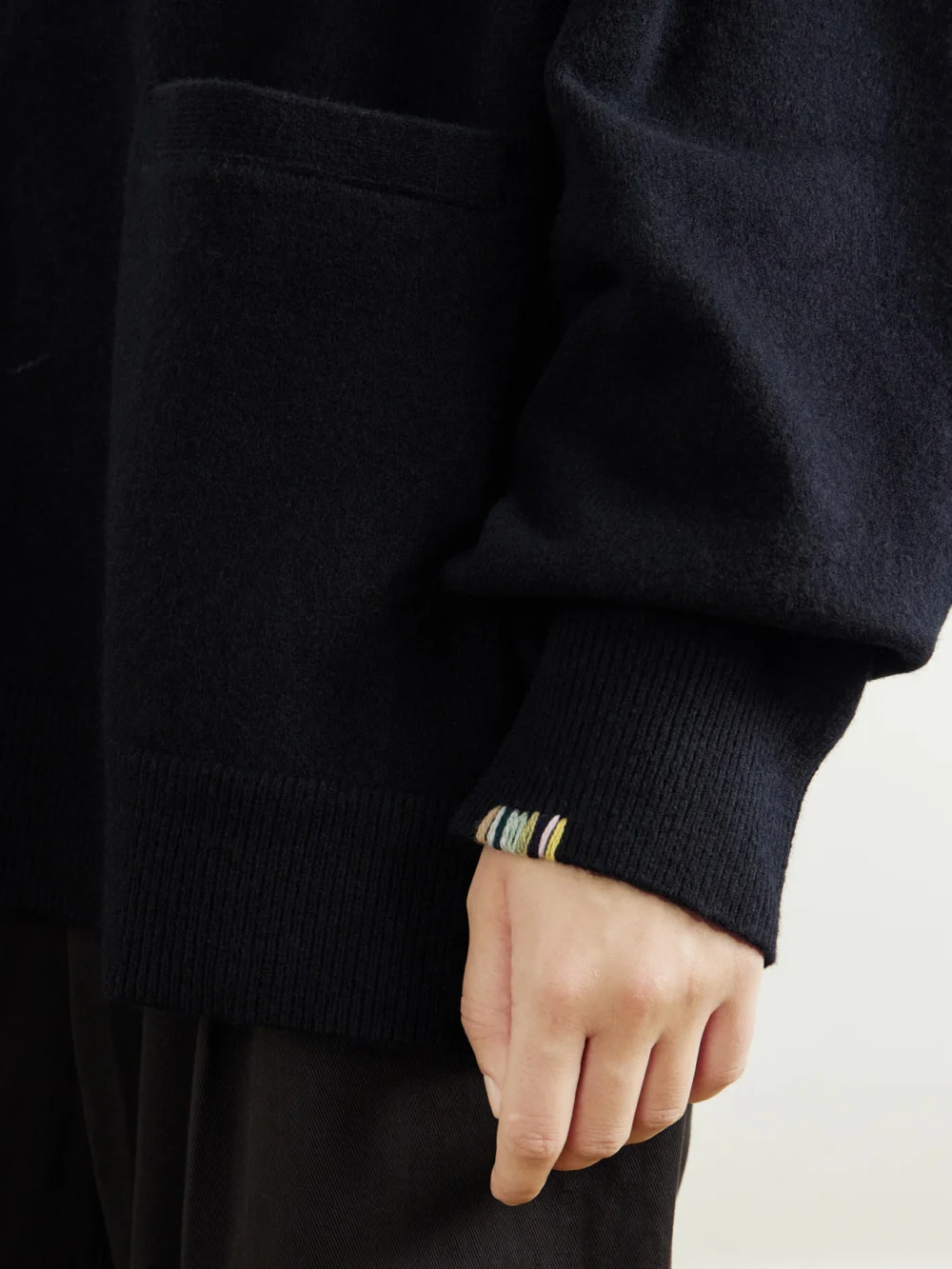 Close-up detail of the Extreme Cashmere Tokio Cashmere-blend Cardigan