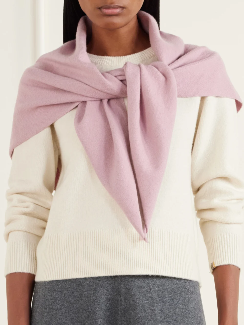 Extreme Cashmere Witch Cashmere-blend Knitted Scarf, styled view