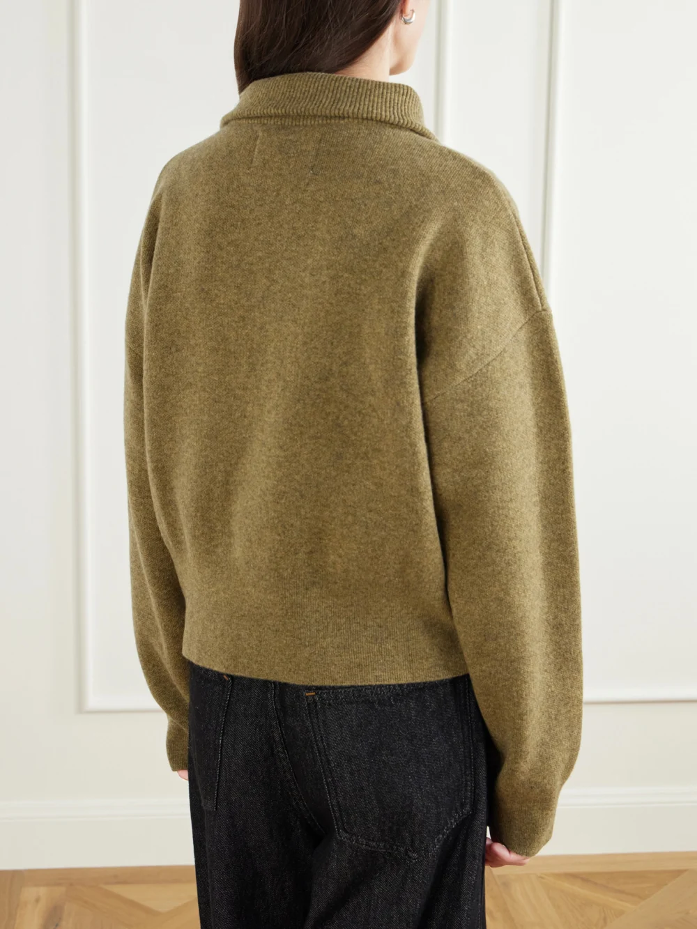 Back view of the Extreme Cashmere Xtra Cute Cashmere Zipped-up Cardigan