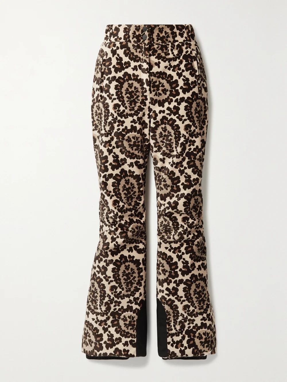 Fendi Printed Velvet Bootcut Ski Pants in beige