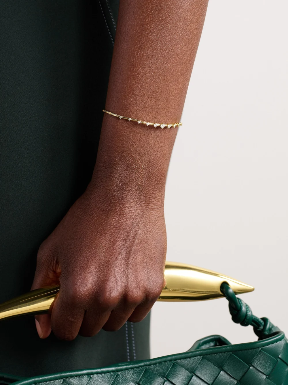 Fernando Jorge Parallel 18-karat Gold Diamond Bracelet, styled view
