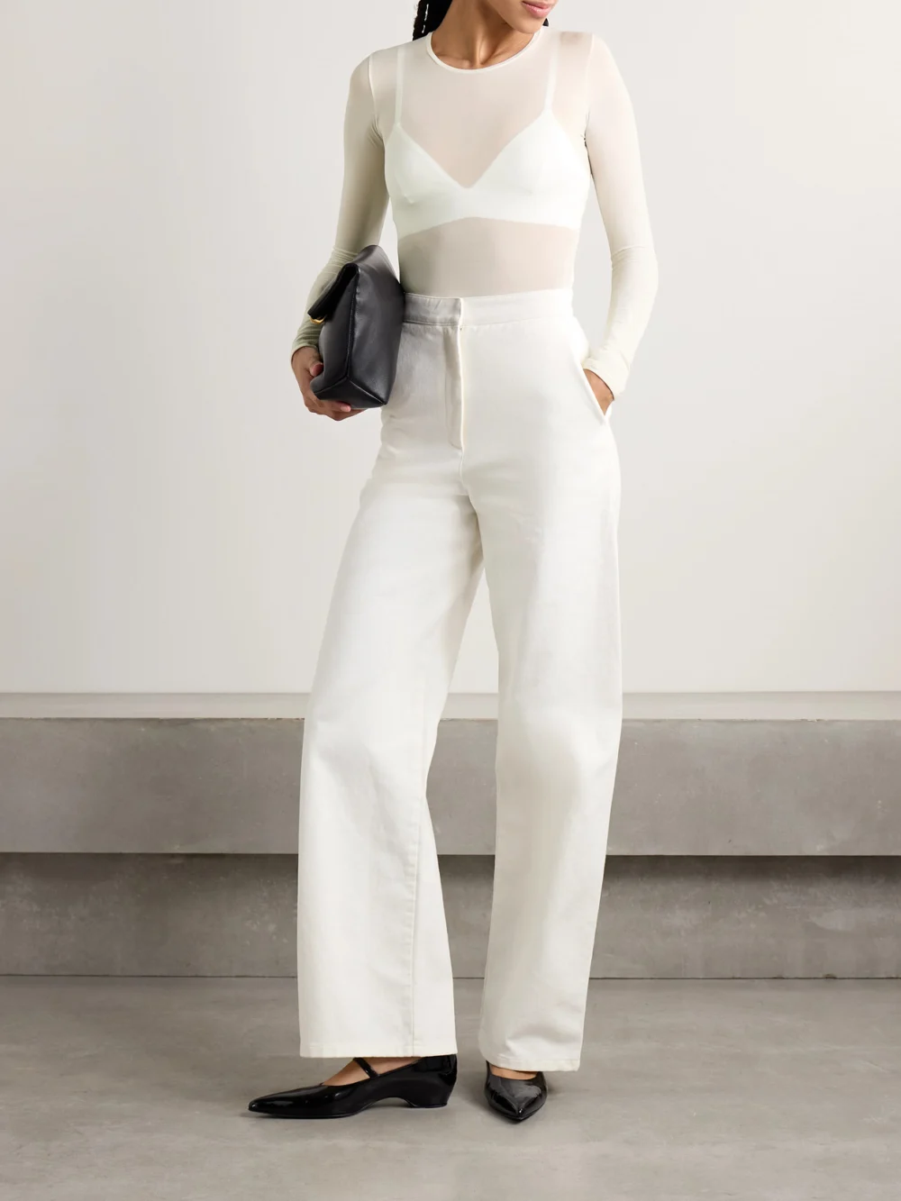 Fforme Ames Stretch-silk T-shirt, worn by a model