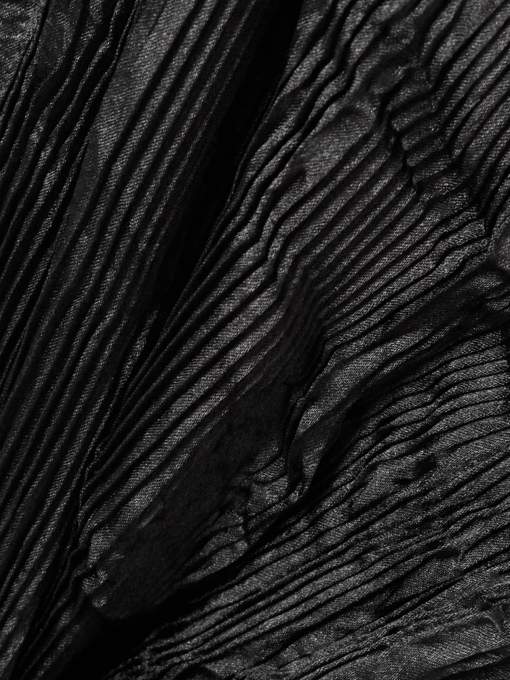 Close-up detail of the Fforme Dahlia Crinkled Plissé-satin Blouse