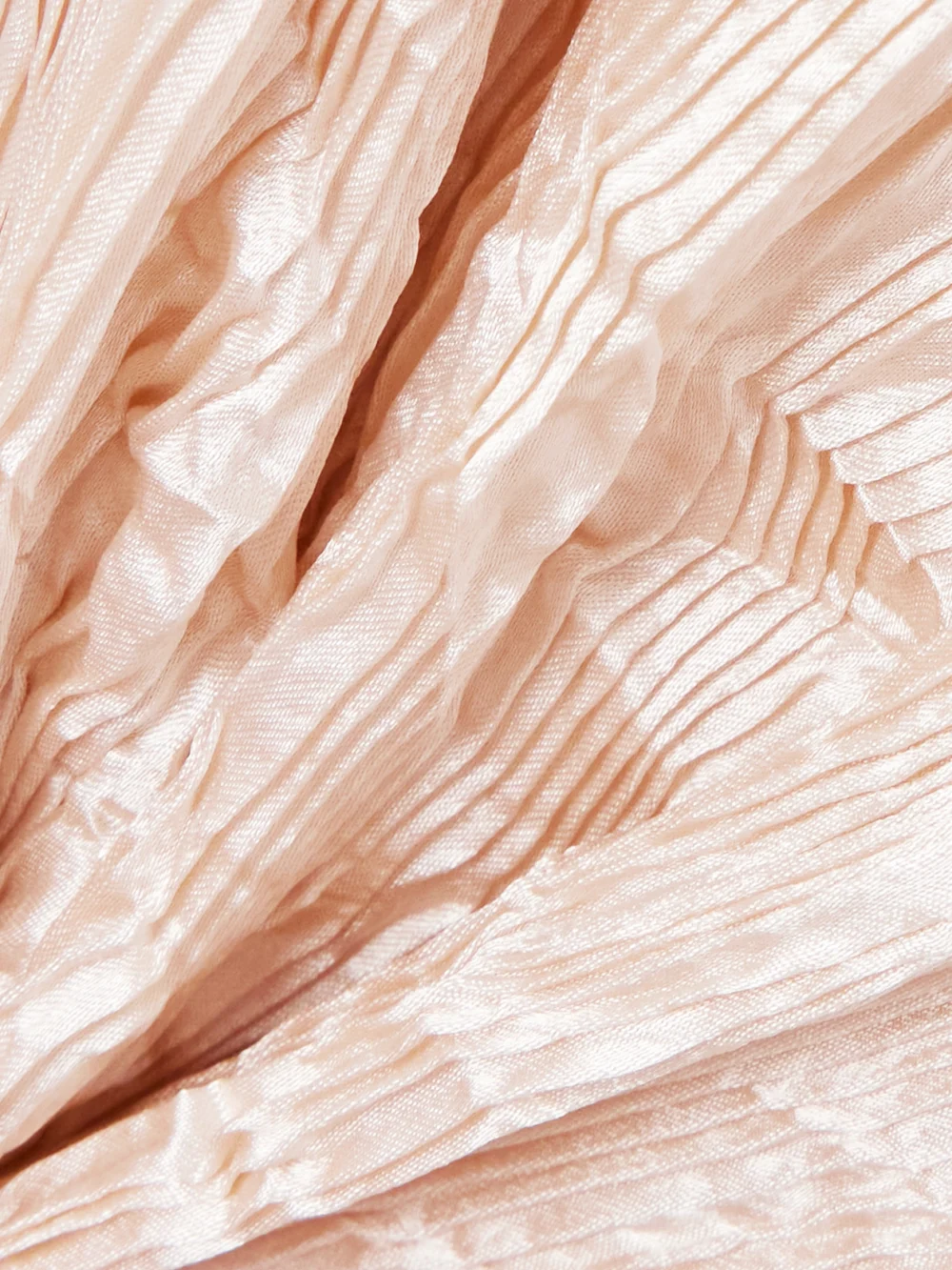 Close-up detail of the Fforme Dahlia Crinkled Plissé-satin Blouse