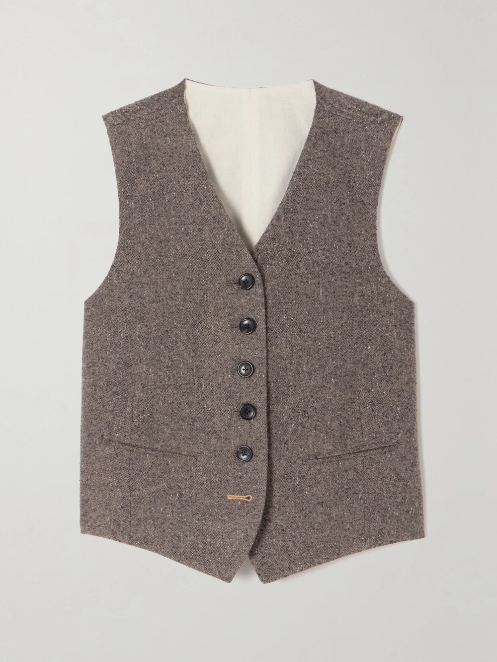 Fortela Demi Mélange Wool-blend Tweed Vest in gray