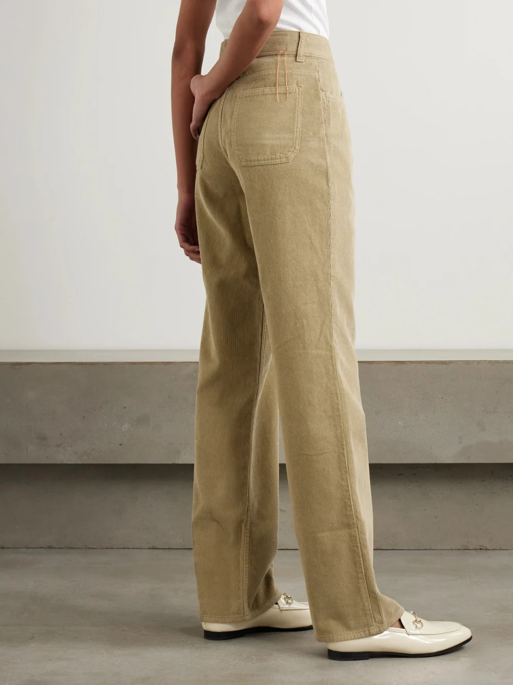 Back view of the Fortela Juniper Cotton-corduroy Straight-leg Pants