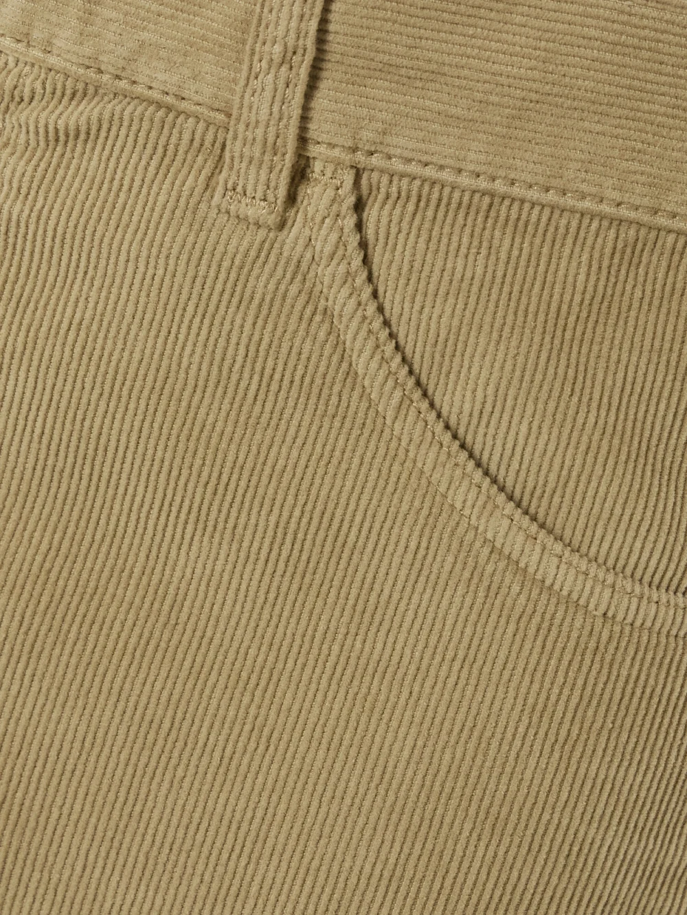 Close-up detail of the Fortela Juniper Cotton-corduroy Straight-leg Pants