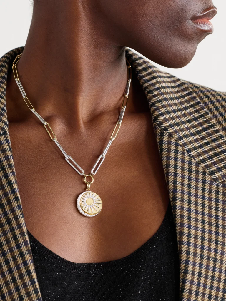 FoundRae Balance 18-karat Yellow and White Gold Diamond Necklace