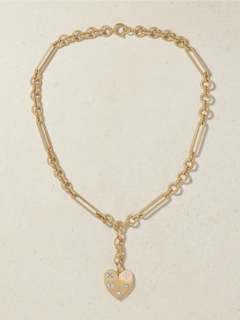 Close-up detail of the FoundRae L'eternelle Chanson 18-karat Gold Diamond Necklace