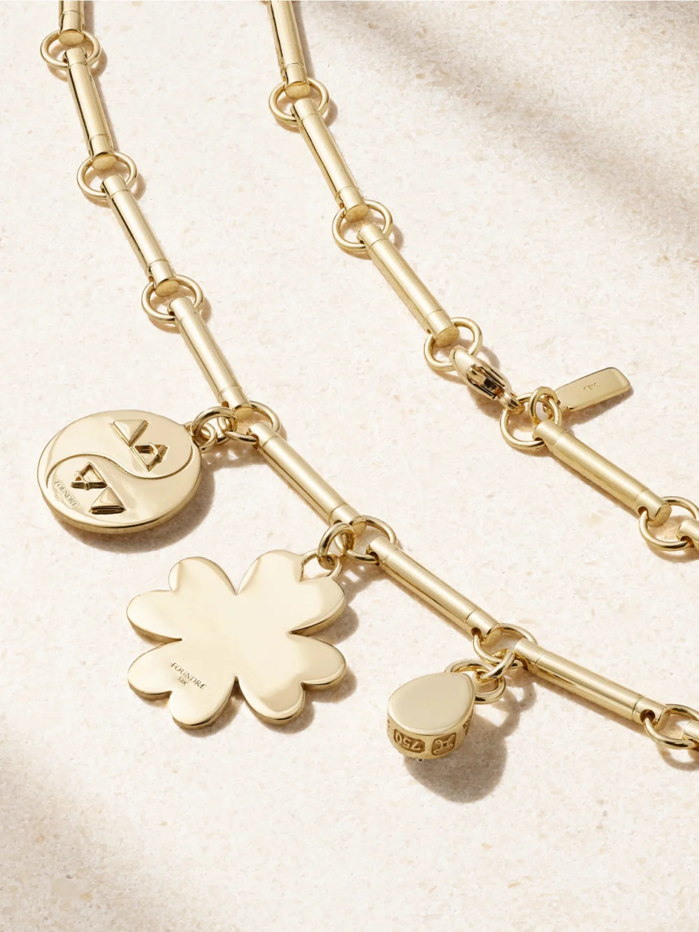 Back view of the FoundRae True Love & Balance 18-karat Gold Diamond Necklace