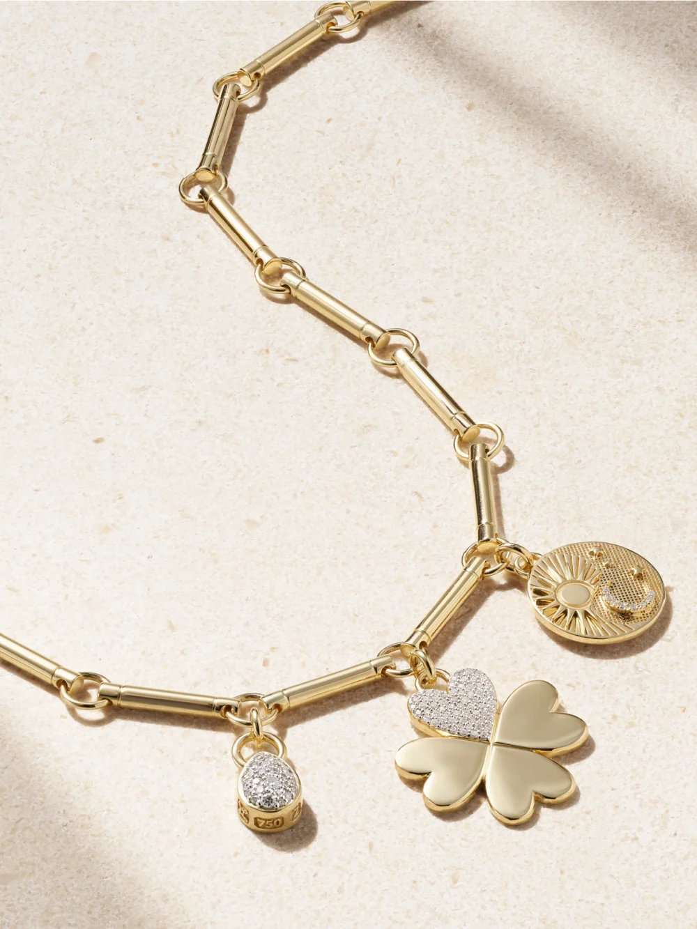 FoundRae True Love & Balance 18-karat Gold Diamond Necklace