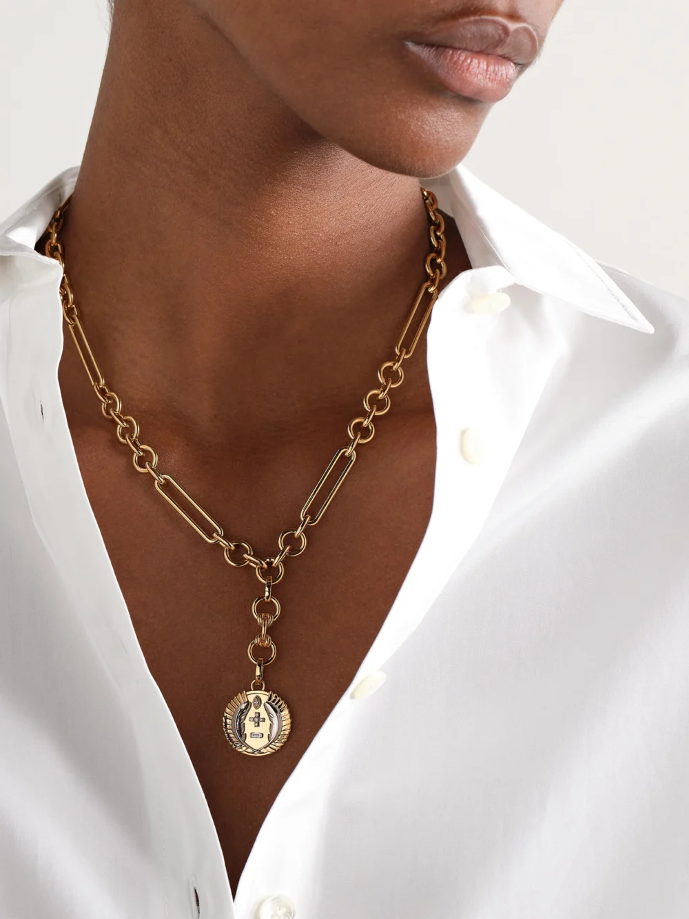FoundRae Vivacity 18-karat Gold Diamond Necklace, styled view