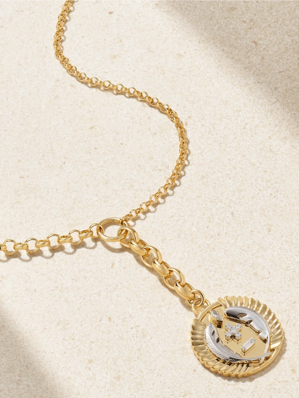 FoundRae Vivacity 18-karat Yellow and White Gold Diamond Necklace
