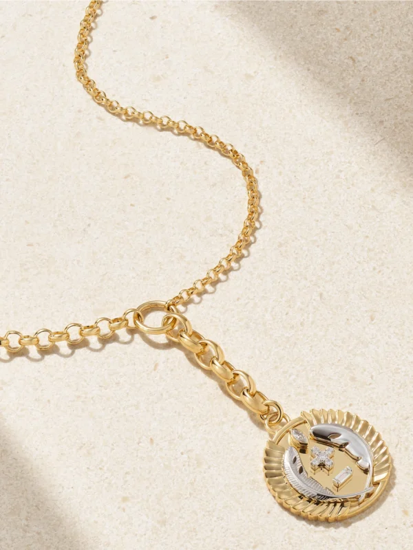 FoundRae Vivacity 18-karat Yellow and White Gold Diamond Necklace
