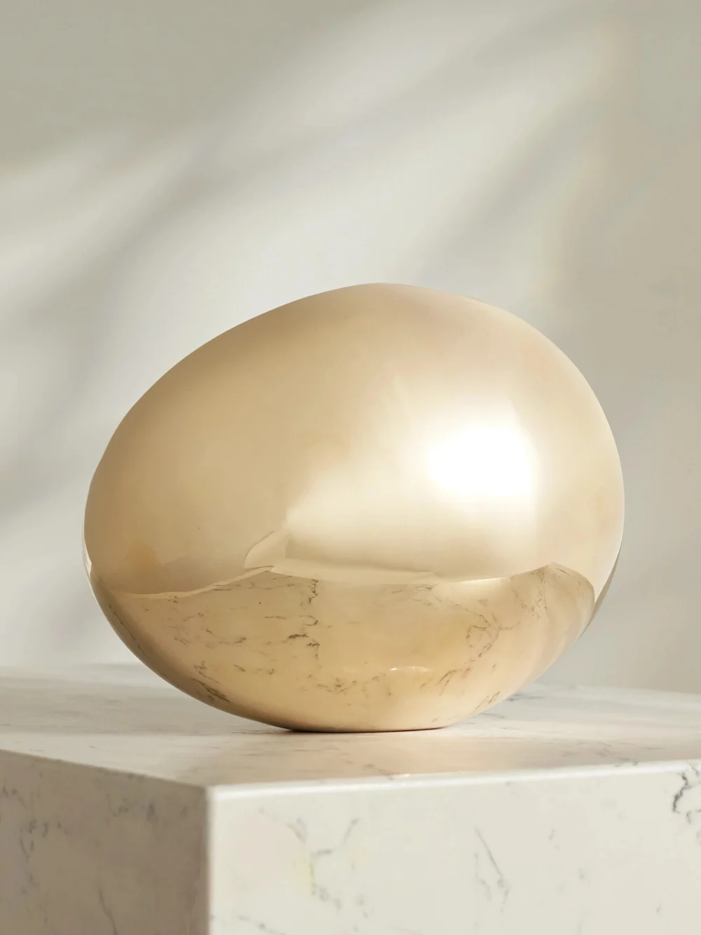 Fourth Street Egg Brass Ornament in gold