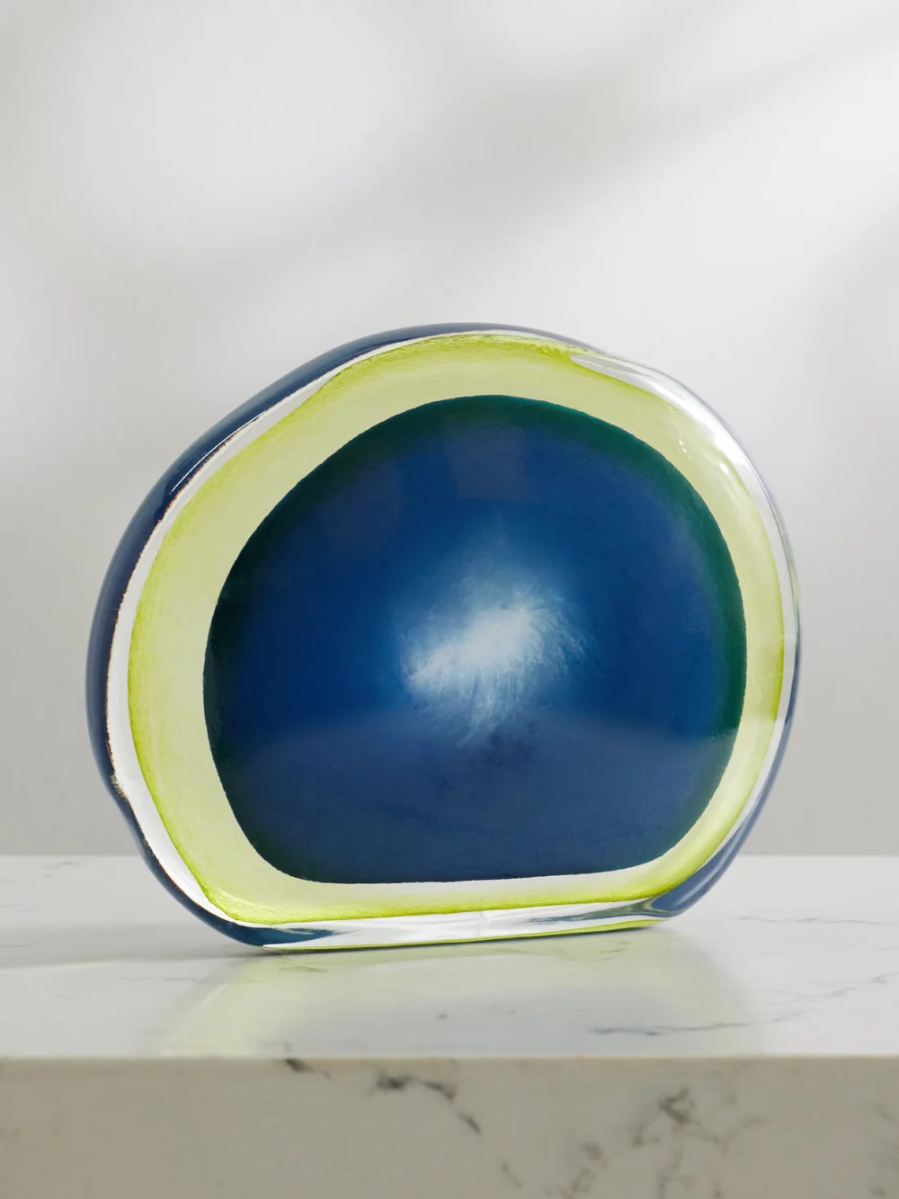 Fourth Street Puddle Glass Sculpture in blue