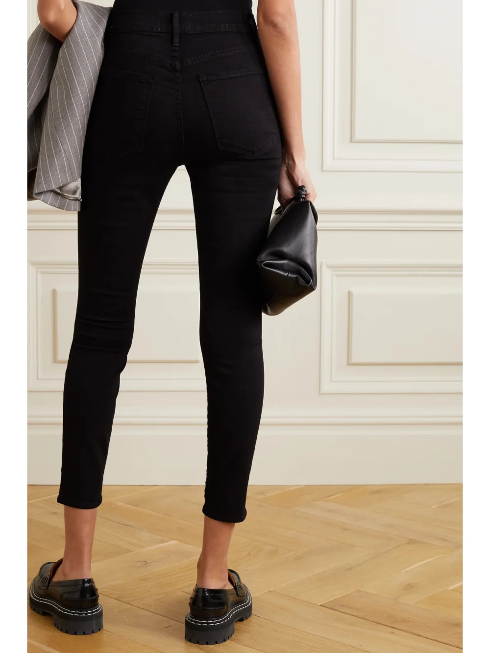 Back view of the Frame Ali High Rise Cigarette Skinny Jeans