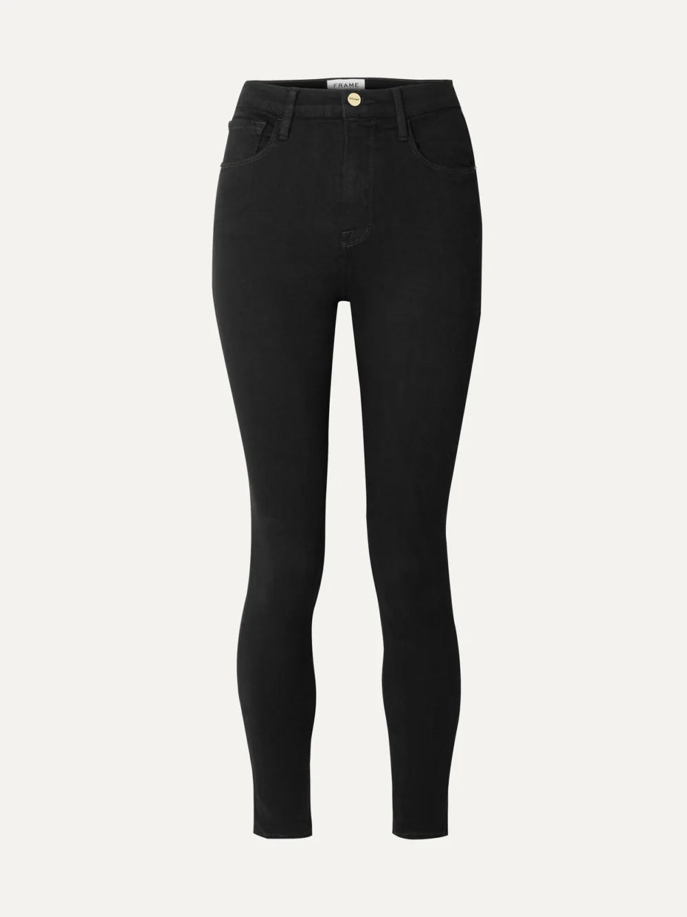 Frame Ali High Rise Cigarette Skinny Jeans in black