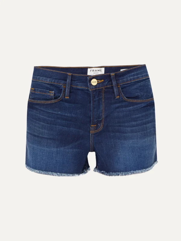 Frame Le Cutoff Frayed Denim Shorts