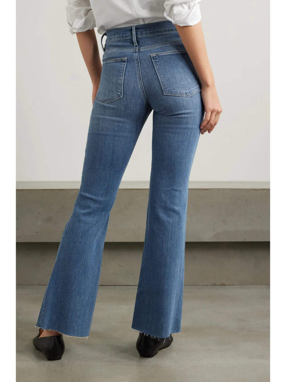 Back view of the Frame Le Easy Flare Mid-rise Jeans