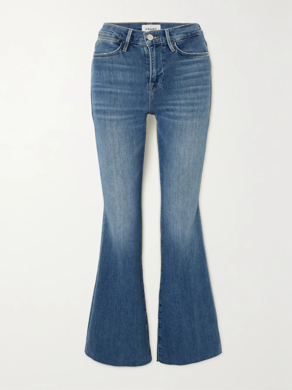 Frame Le Easy Flare Mid-rise Jeans in mid denim