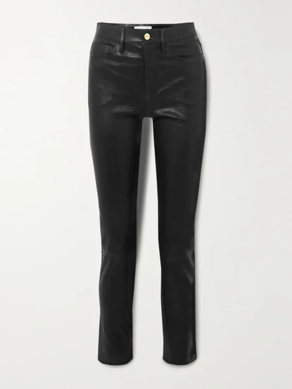 Frame Le Sylvie High-rise Slim-leg Leather Pants