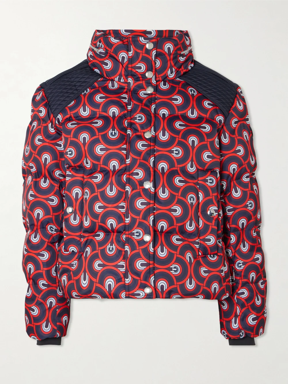 Fusalp Tatum Pilule Printed Quilted Ski Jacket in crimson