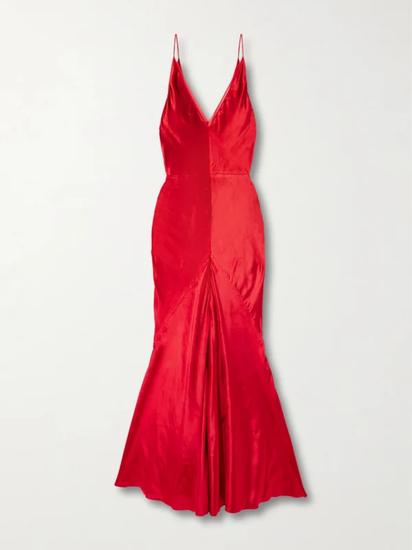 Gabriela Hearst Brigita Paneled Silk-velvet Maxi Dress