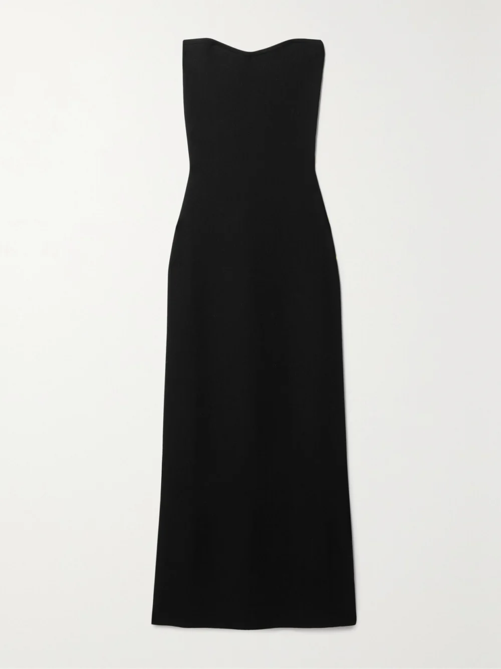Gabriela Hearst Calderon Strapless Merino Wool and Cashmere-blend Midi Dress in black