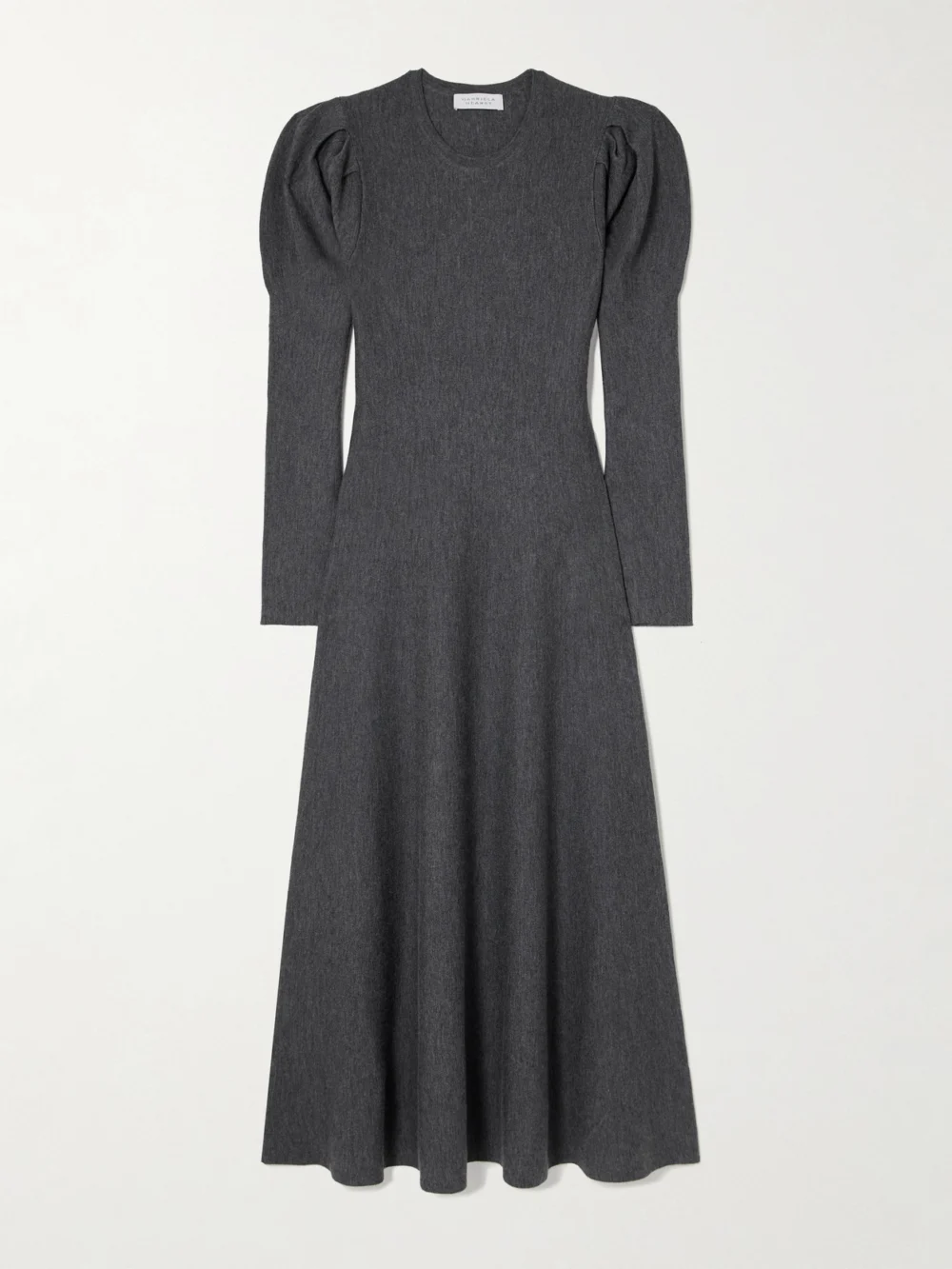 Gabriela Hearst Hannah Wool and Cashmere-blend Midi Dress in dark gray