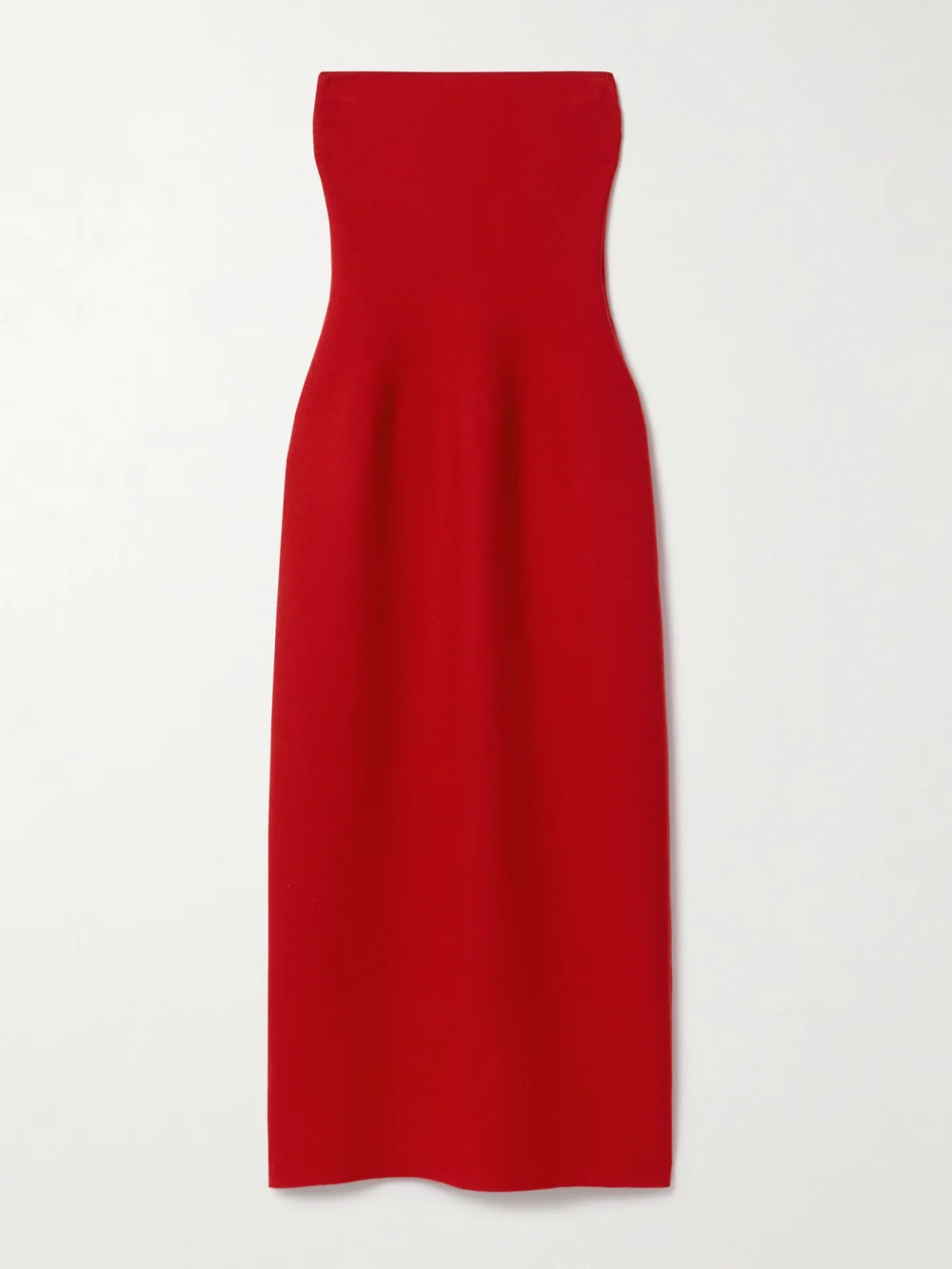 Gabriela Hearst Immanuel Strapless Wool Maxi Dress in red