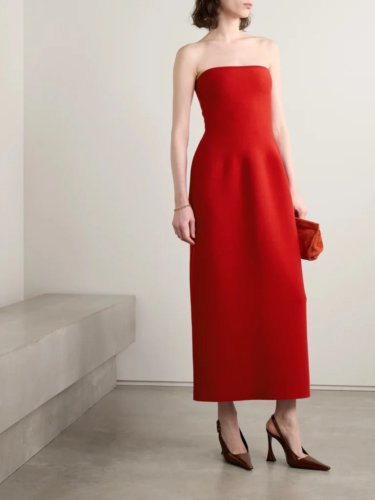 Gabriela Hearst Immanuel Strapless Wool Maxi Dress