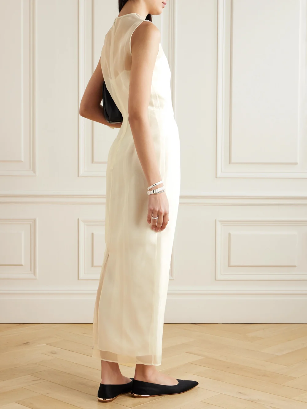 Back view of the Gabriela Hearst Maslow Silk-organza Maxi Dress