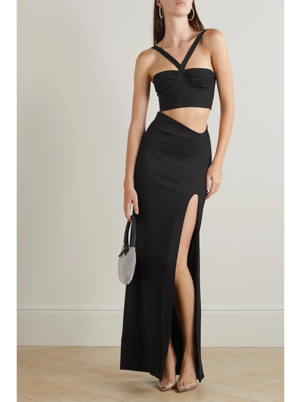 Galvan Alicja Stretch-jersey Maxi Skirt, worn by a model