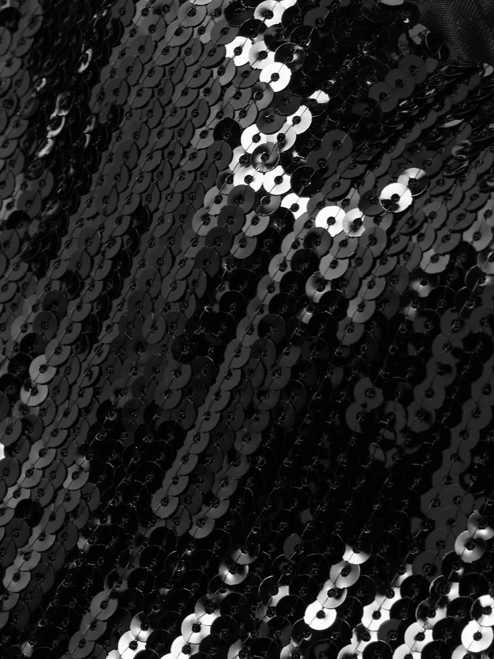 Close-up detail of the Galvan Beating Heart Cropped Sequined Tulle Top
