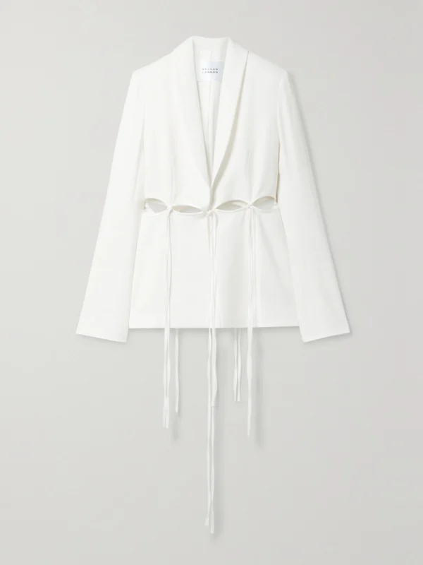 Galvan Ellipse Cutout Satin-trimmed Crepe Blazer