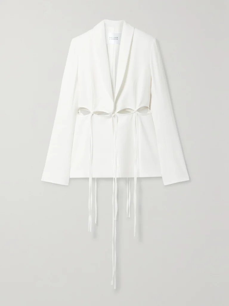 Galvan Ellipse Cutout Satin-trimmed Crepe Blazer