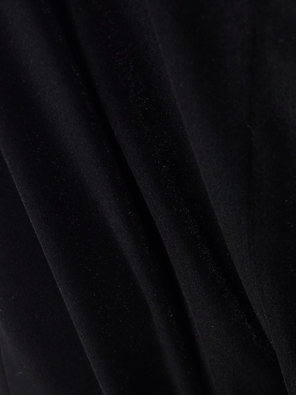 Close-up detail of the Galvan Vesper Satin-trimmed Velvet Jumpsuit