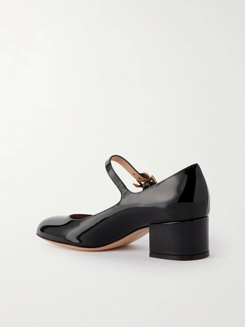 Back view of the Gianvito Rossi Ribbon 45 Patent-leather Mary Jane Pumps