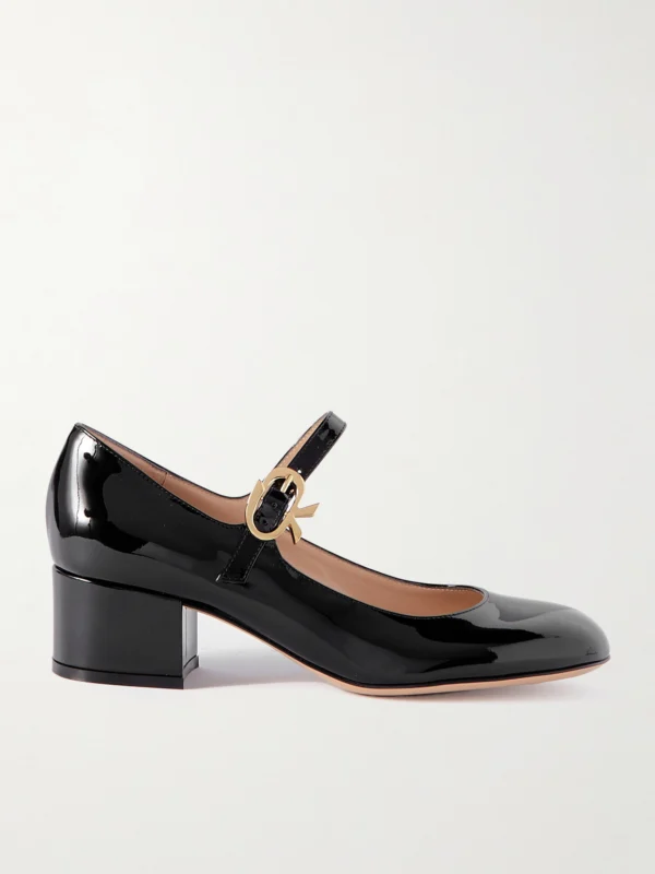 Gianvito Rossi Ribbon 45 Patent-leather Mary Jane Pumps