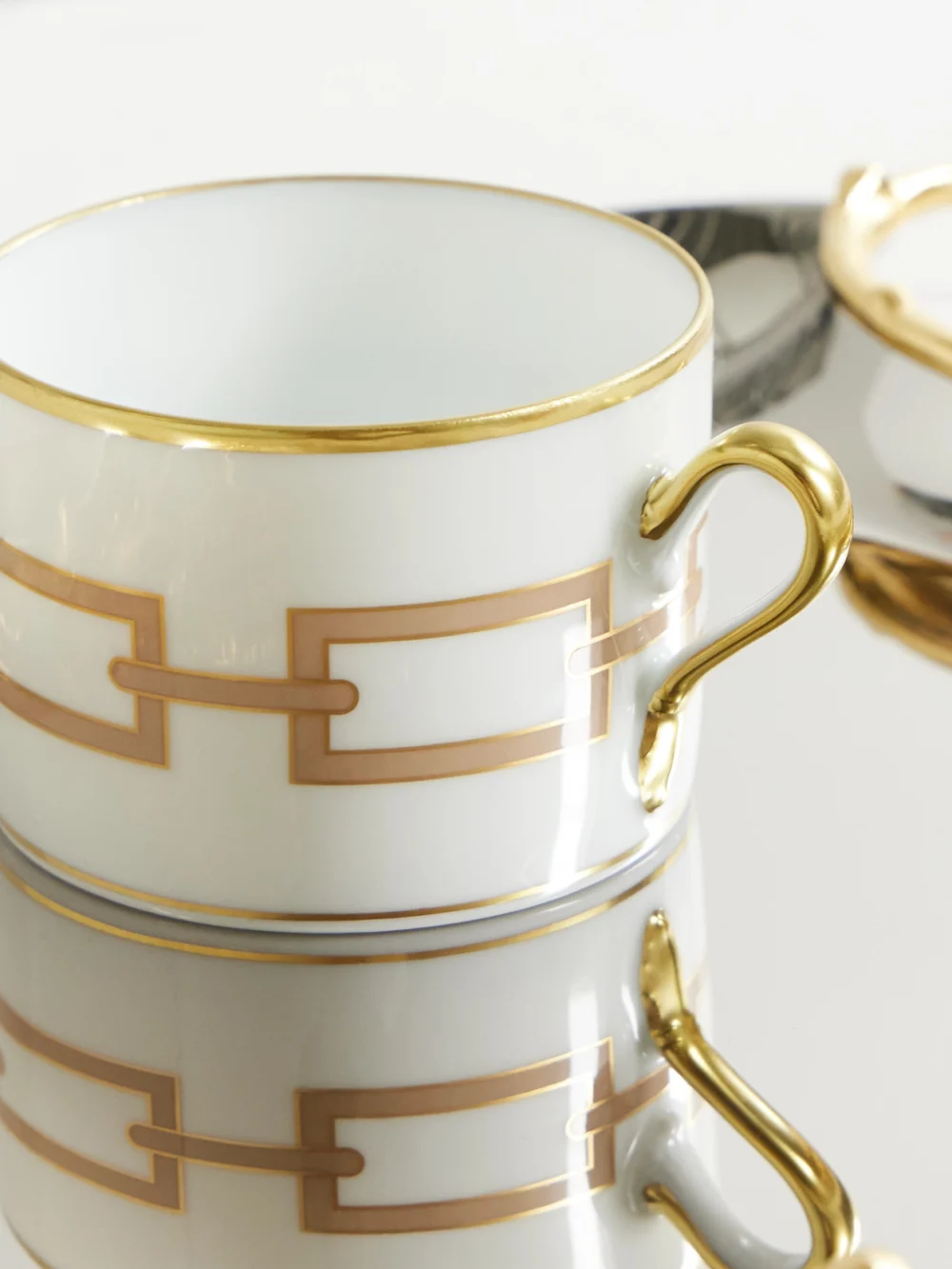 Close-up detail of the Ginori Gold-plated Porcelain Tea Cup